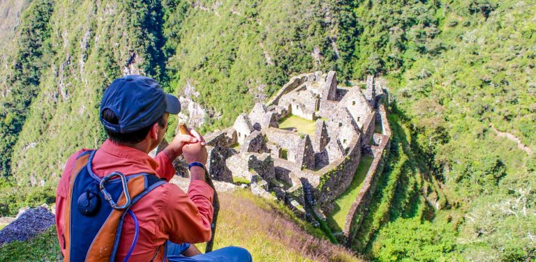 Arriving to Machu Picchu after the 4-day Inca Trail hike