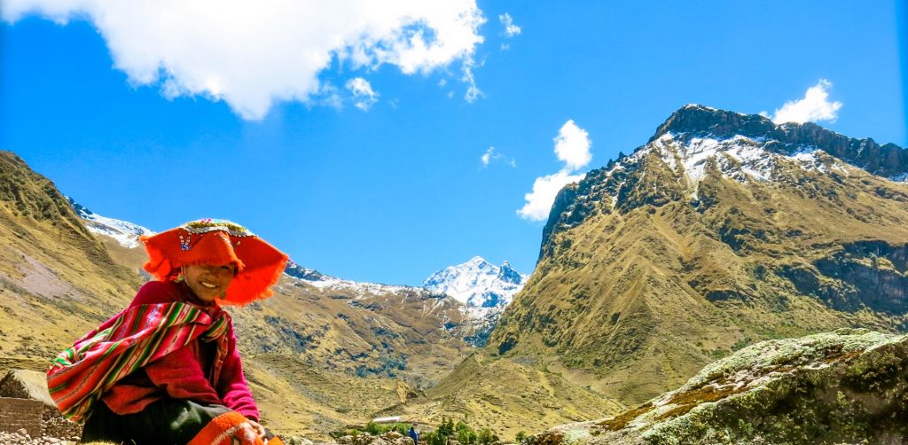A llama herder in the Sacred Valley of the Incas