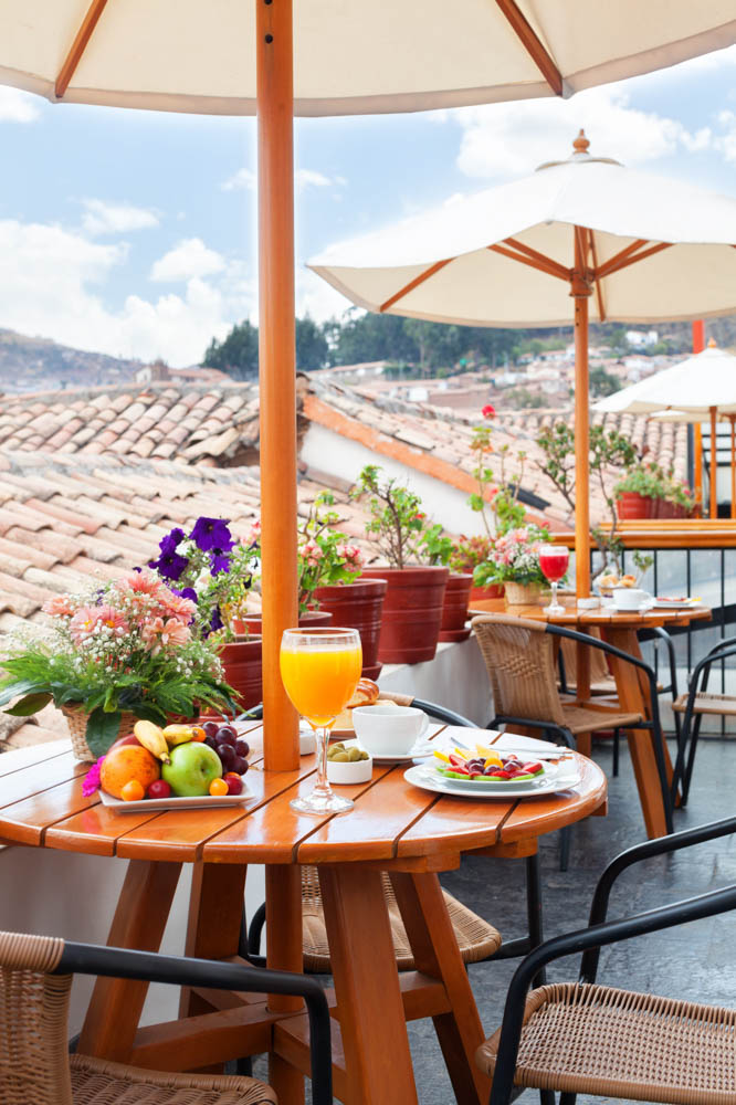 Breakfast at the balcony of Casa San Blas Boutique