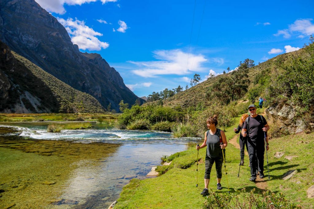 Walking by the river in Huancaya, Nor Yauyos Cochas Reserve