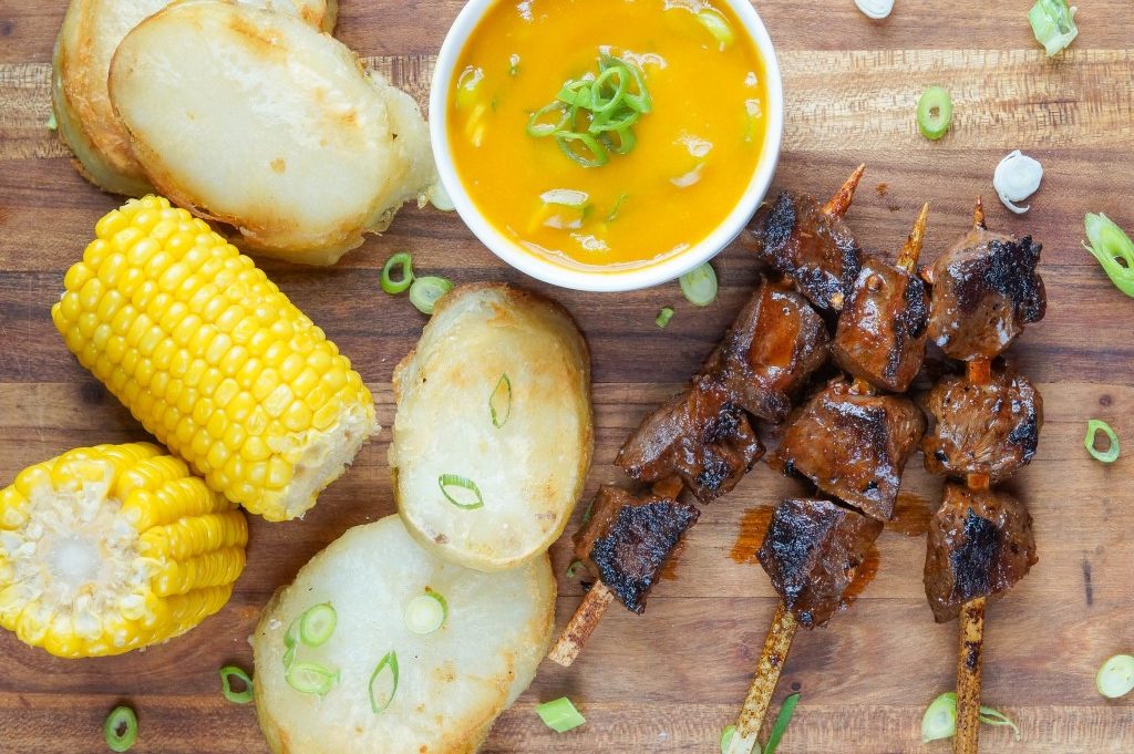 Peru food, anticuchos